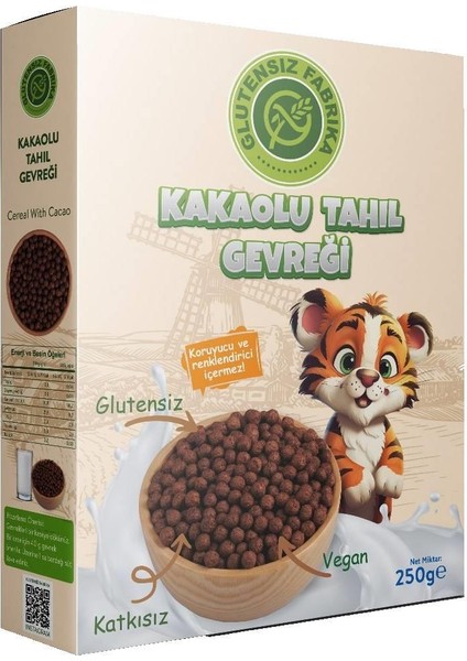 Glutensiz Fabrika Glutensiz Kakaolu Tahıl Gevreği 250 Gram