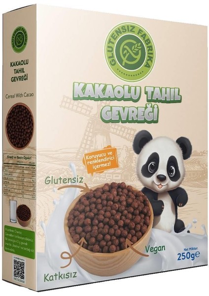 Glutensiz Fabrika Glutensiz Kakaolu Tahıl Gevreği 250 Gram