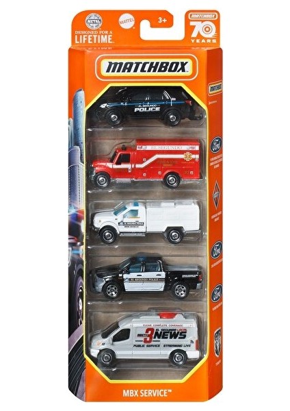 ( Oyuncak ) Matchbox Beşli Araba Seti Mbx Service HFH14 ( 1 Adet )