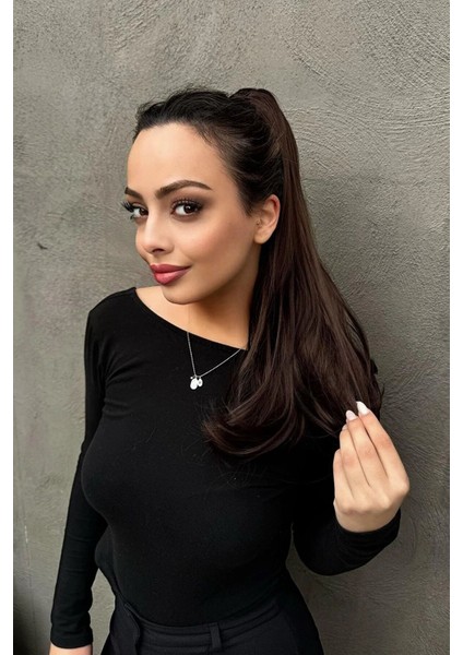 Kahverengi Renk Mandal Tokalı Dalgalı At Kuyruğu Saç fiyatları