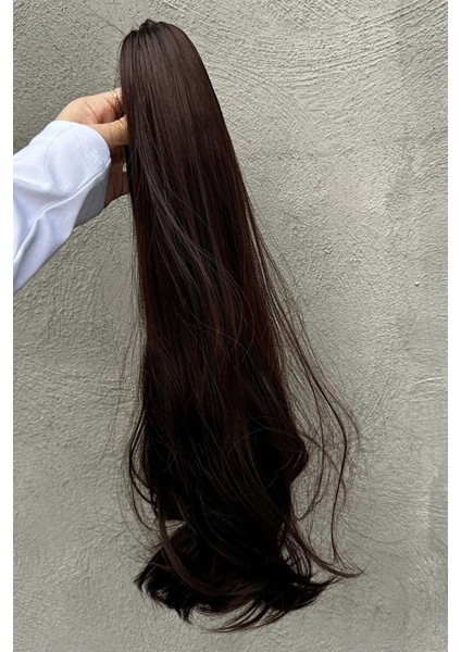 Kahverengi Renk Mandal Tokalı Dalgalı At Kuyruğu Saç fırsatları