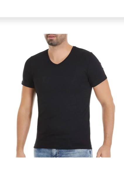 3 Lü Erkek Süpersoft Modal Kumaş V Yaka T-Shirt