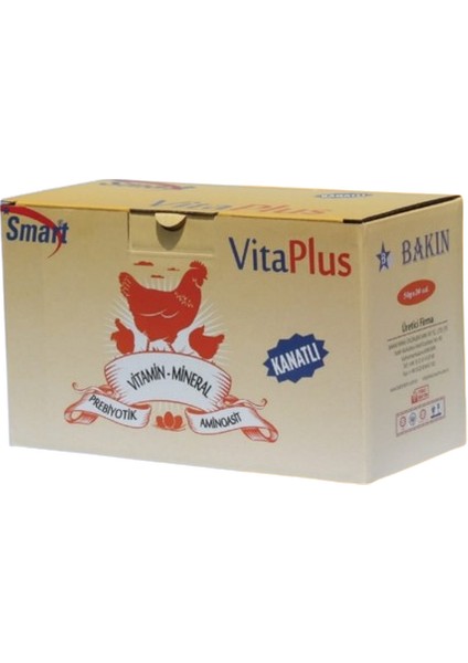 Vitaplus 50 gr x 20 Adet (1 kg )"civciv, Ördek ,hindi ve Tavuk Için Vitamin-Mineral-Aminoasit -Prebiyotik )