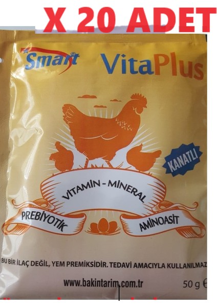 Vitaplus 50 gr x 20 Adet (1 kg )"civciv, Ördek ,hindi ve Tavuk Için Vitamin-Mineral-Aminoasit -Prebiyotik )