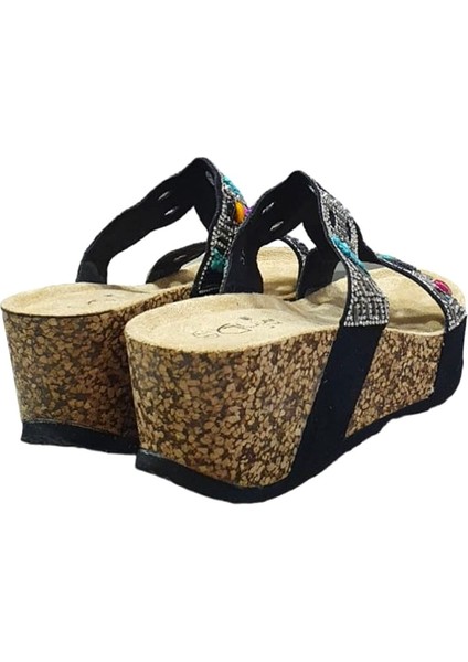 Taşlı Yüksek Dolgu Topuk Anatomik Günlük Kadın Terlik modelleri