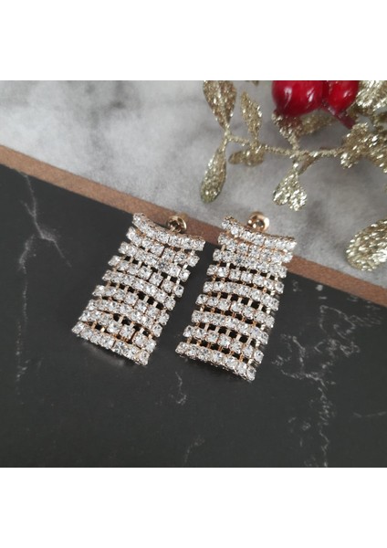 Vip Serisi Taşlı Su Yolu Kadın Küpe