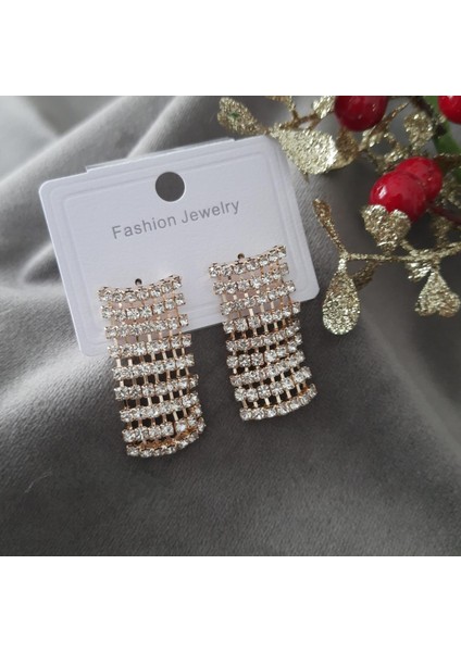 Vip Serisi Taşlı Su Yolu Kadın Küpe fiyatları