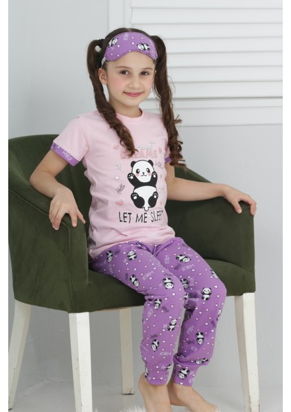 Kapi Kids Kız Çocuk Uyku Bantlı-Pandalı Pijama Takımı 3-11 Yaş 6063-64