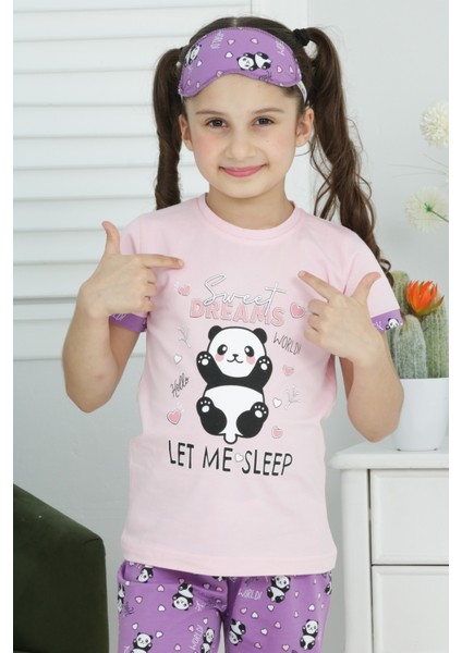 Kapi Kids Kız Çocuk Uyku Bantlı-Pandalı Pijama Takımı 3-11 Yaş 6063-64