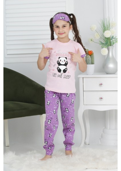 Kapi Kids Kız Çocuk Uyku Bantlı-Pandalı Pijama Takımı 3-11 Yaş 6063-64