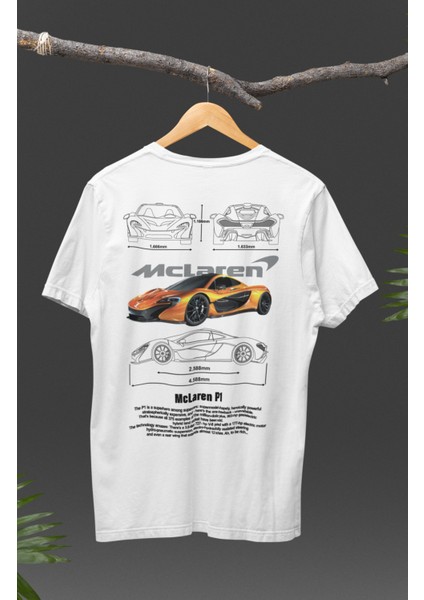 Mclaren P1 Sırt Baskılı T-Shirt, Racing Araba Yarış Temalı Baskılı Tişört modelleri