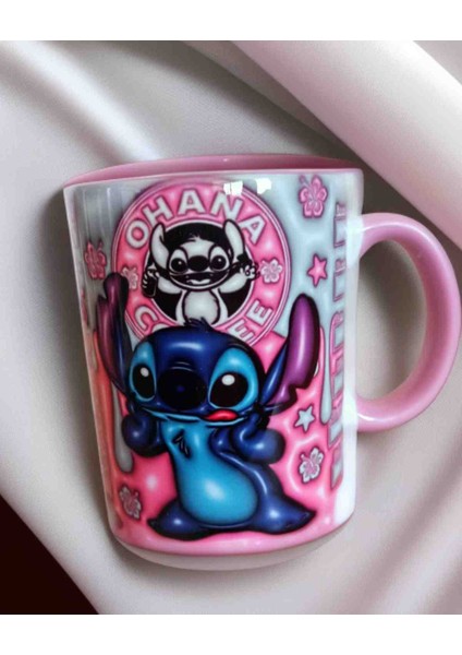 Mugs And Love Stitch 3D Baskı Büyük Boy Kupa