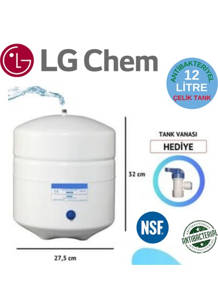 Lg Chem Gold Plus Pompalı Montaj Dahil Beyaz-Kırmızı Renk 12 Litre 14 Aşama 7 Filitre Su Arıtma Cihazı