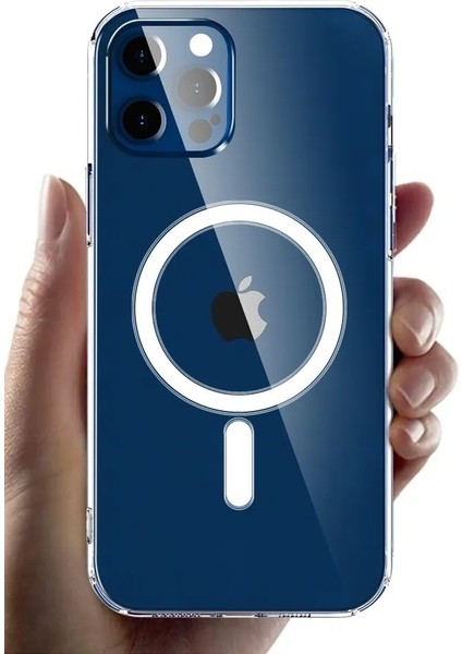 iPhone Şeffaf Magsafe Özellikli Kamera Çıkıntılı Arka Kılıf