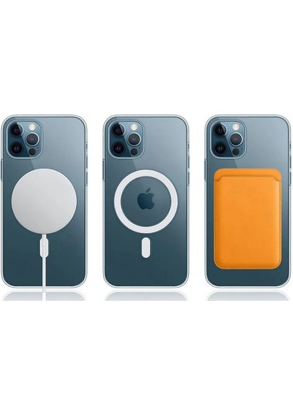 iPhone Şeffaf Magsafe Özellikli Kamera Çıkıntılı Arka Kılıf modelleri