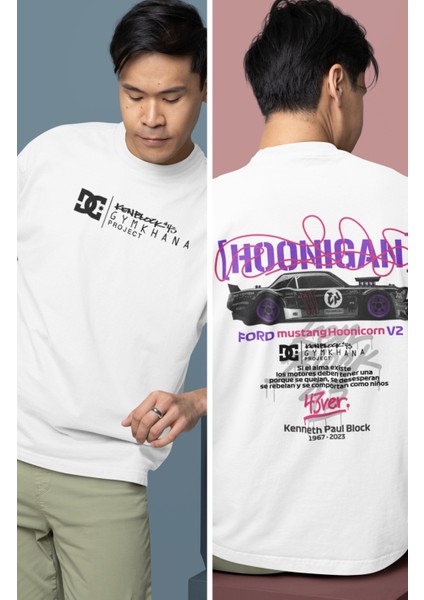 Oversize Hoonigan Racing Division Ken Block 43 Sırt Baskılı Rally T-Shirt
