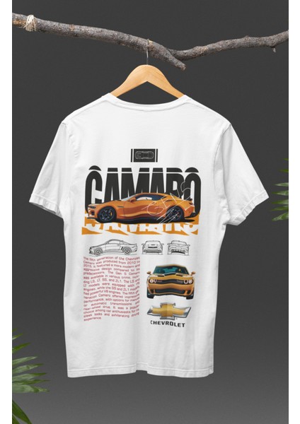 Camaro Gen5 Sırt Baskılı T-Shirt, Racing Araba Yarış Temalı Baskılı Tişört modelleri