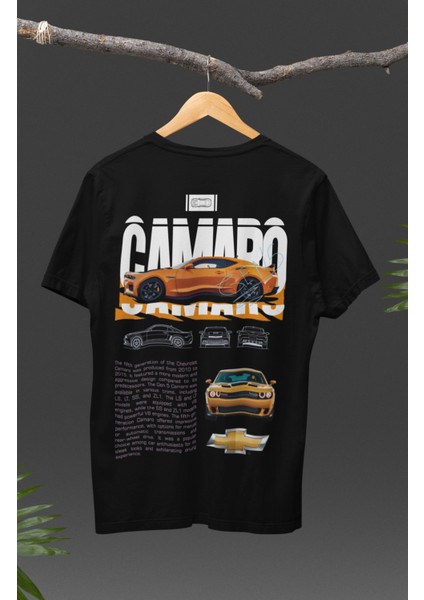 Unisex Camaro Gen5 Sırt Baskılı T-Shirt, Racing Araba Yarış Temalı Baskılı Tişört modelleri