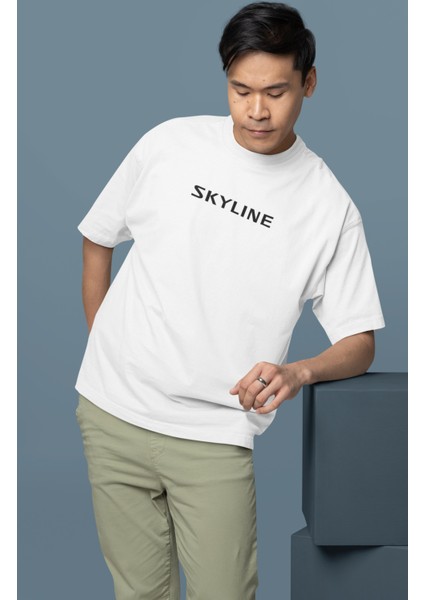 Oversize Mavi Gtr 34 Nissan Skyline Sırt Baskılı Tişört, Erkek-Kadın Araba Temalı Couple T-Shirt fiyatları