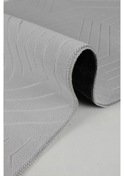 Kaymaz Tabanlı Kesme Kabartmalı Salon Koridor Mutfak Hali Gri Yolluk Ymr 5015 Gri modelleri