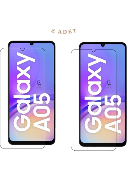 Samsung Galaxy A05 Ile Uyumlu Ekran Koruyucu Şeffaf Temperli Kırılmaz Cam Ekran Koruyucu 2 Adet