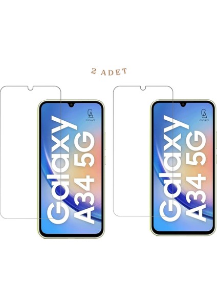 Samsung Galaxy A34 5g Ile Uyumlu Ekran Koruyucu Şeffaf Temperli Kırılmaz Cam Ekran Koruyucu 2 Adet