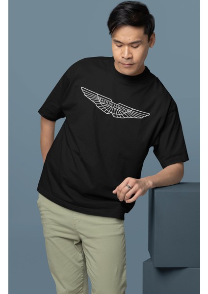 Oversize Sarı Aston Martin Sırt Baskılı Tişört, Erkek-Kadın Araba Temalı Couple T-Shirt fiyatları