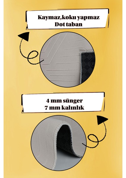 Kaymaz Tabanlı Kesme Kabartmalı Salon Koridor Mutfak Hali Vizon Yolluk Ymr 5015 Vizon fırsatları