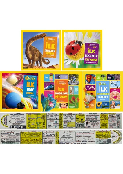 İlk Dinozorlar - Böcekler - Uzay - Nedenler - Nasıllar Kitabım 5'li Set - Matematik Öğreten Ayraç