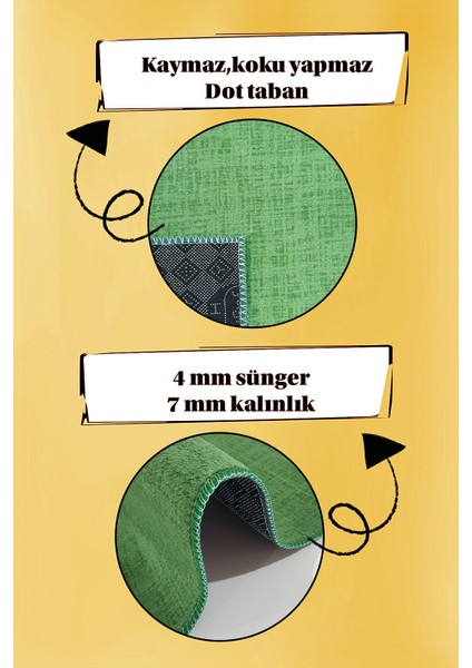 Kaymaz Tabanlı Kesme Teras Halisi Balkon Halisi Yeşil Yolluk Ymr 1009 Yeşil fırsatları