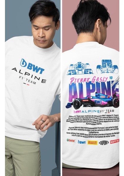 Oversize Bmt Alpine F1 Team Pierre Gasly 10 Sırt Baskılı Formula 1 Unisex T-Shirt