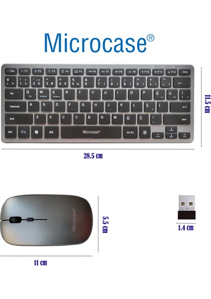 2in1 Kablosuz ve Bluetooth Türkçe Klavye Mouse Set Şarjlı - AL4285