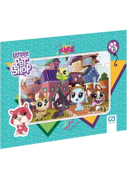 Littlest Pet Shop Lisanslı 35 Parça Çerçeveli 34X24CM Çocuk Puzzle Yapboz Serisi