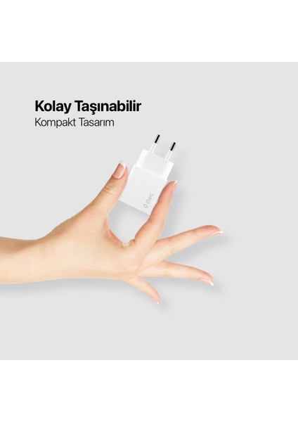 2.4A 12W Akım ve Isı Korumalı Type C ve USB Girişli Şarj Adaptörü Başlığı, Universal Şarj Aleti