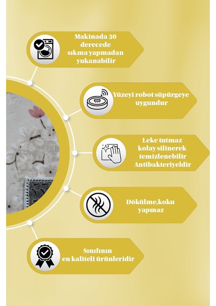 Kaymaz Tabanlı Kesme Kabartmalı Salon Koridor Mutfak Hali Pudra Yolluk Ymr 5005 Pudra indirimleri