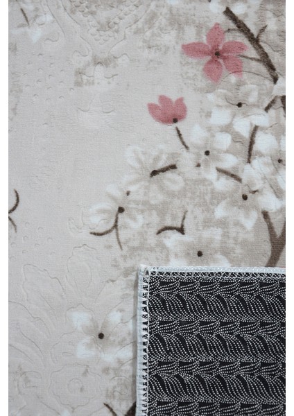 Kaymaz Tabanlı Kesme Kabartmalı Salon Koridor Mutfak Hali Pudra Yolluk Ymr 5005 Pudra fiyatları