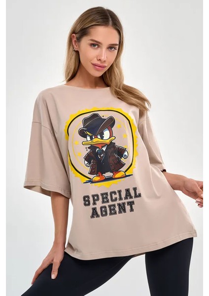 Only Trendwear Unisex Special Agent Baskılı Oversize Tshirt fiyatları