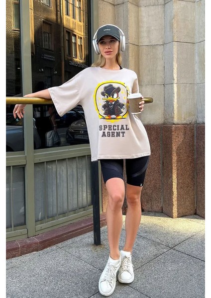Only Trendwear Unisex Special Agent Baskılı Oversize Tshirt modelleri