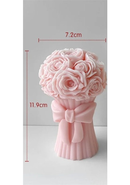 Silikon Mum Kalıbı Buket Çiçek Tasarımı ile Hediye Yapımına Uygun 11.9 cm x 7.2 cm modelleri