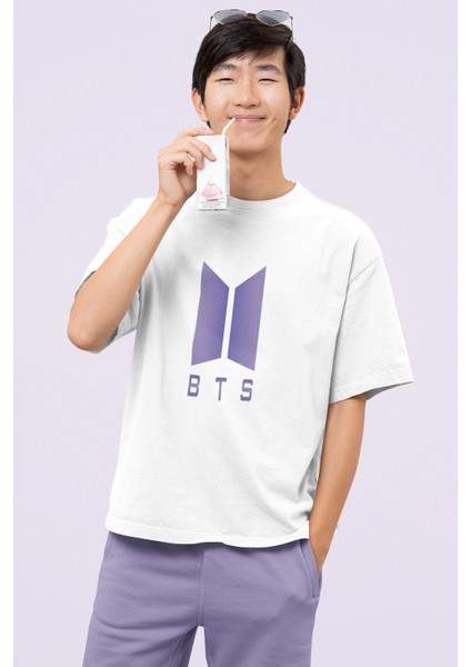 Bts Grup Sırt Baskılı T-Shirt, Unisex K-Pop Baskılıtişört
