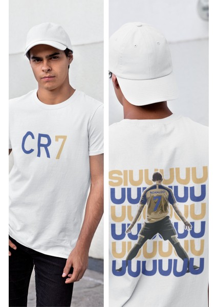 Cristiano Ronaldo Siuuuuu Sırt Baskılı T-Shirt, Unisex Cr7 Baskılıtişört