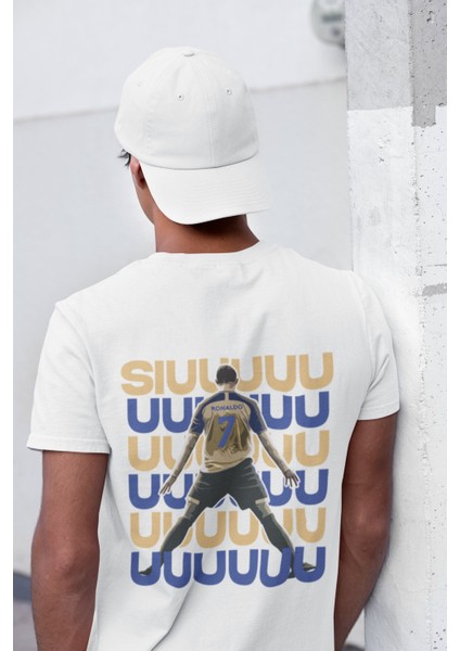 Cristiano Ronaldo Siuuuuu Sırt Baskılı T-Shirt, Unisex Cr7 Baskılıtişört modelleri