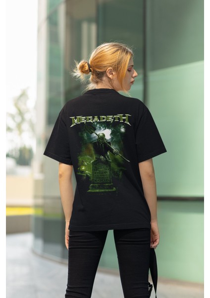 Megadeth Sırt Baskılı T-Shirt, Unisex Rock Metal Temalı Tişört modelleri
