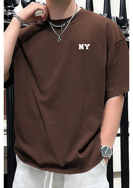 Only Trendwear Erkek Ny Baskılı Oversize Tshirt