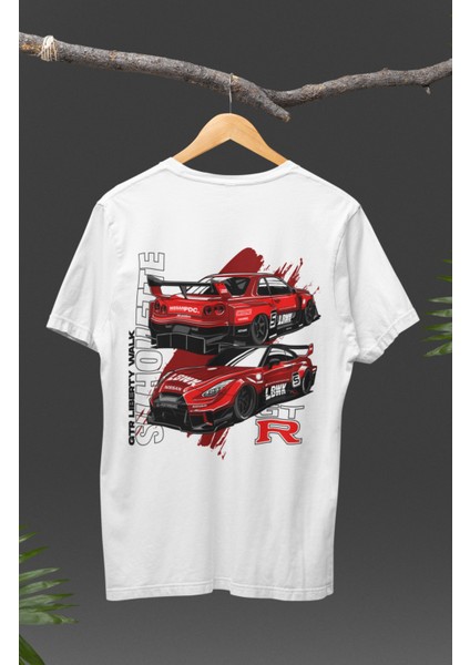 Unisex Nissan Gtr Liberty Walk Sırt Baskılı T-Shirt, Racing Araba Yarış Temalı Baskılı Tişört modelleri