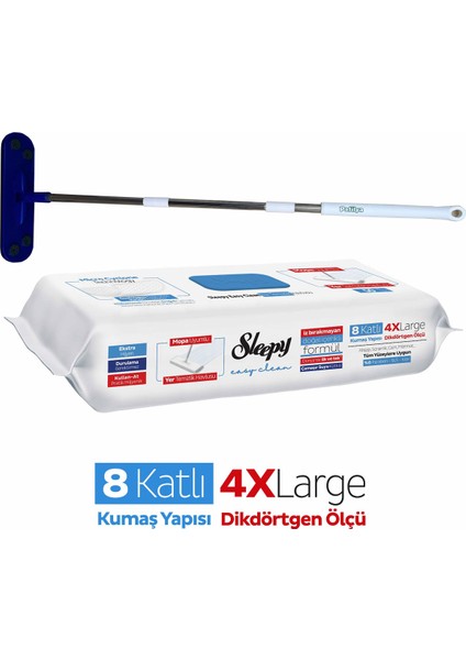 Easy Clean Çamaşır Suyu Katkılı Yer Temizlik Havlusu 50 Yaprak Pafilya Mop Temizlik Seti