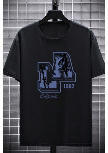 Only Trendwear Erkek La California 1987 Baskılı Oversize Tshirt