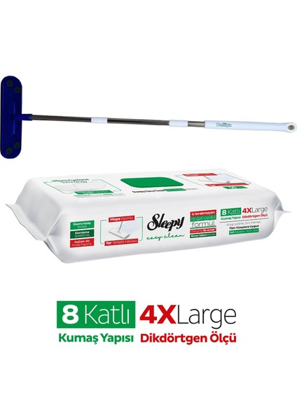 Easy Clean Beyaz Sabun Katkılı Yer Temizlik Havlusu 50 Yaprak Pafilya Mop Temizlik Seti