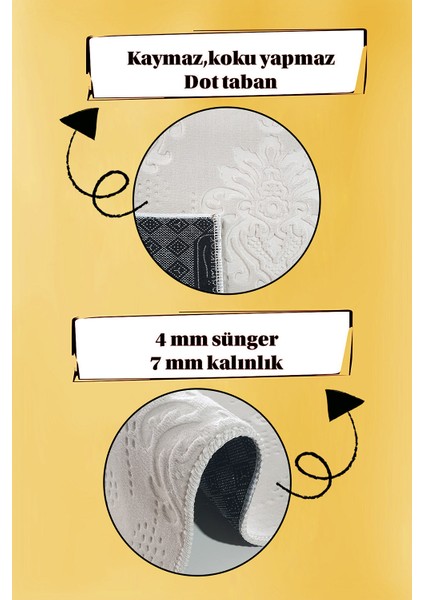 Kaymaz Tabanlı Kesme Kabartmalı Salon Koridor Mutfak Hali Vizon Yolluk Ymr 9025 Vizon fırsatları