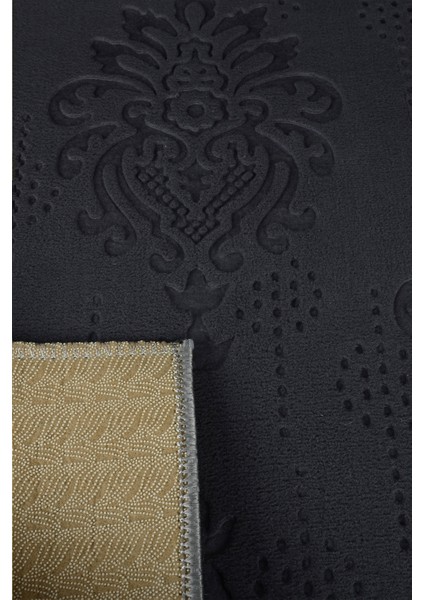 Kaymaz Tabanlı Kesme Kabartmalı Salon Koridor Mutfak Hali Antrasit Yolluk Ymr 9025 Antrasit fiyatları